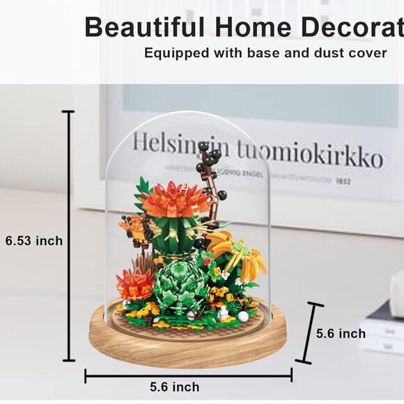 Blossom Bricks Eternal Flower Cactus Succulents + Dome NEW, Not LEGO Compaatible - Picture 12 of 12